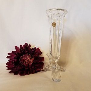 Cristal‎ d'Arques Lead Crystal Footed Bud Vase Vintage Petal Details EUC